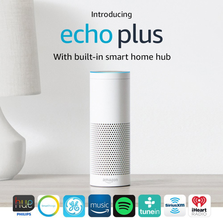 Amazon Echo Plus with Built-In Smart Home Hub, White
