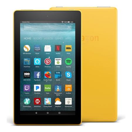 Amazon Fire 7 Tablet with Alexa, 7" Display, 8GB Internal Storage, Canary Yellow