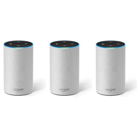 Amazon Echo (2nd Generation), Sandstone Fabric, 3 Pack