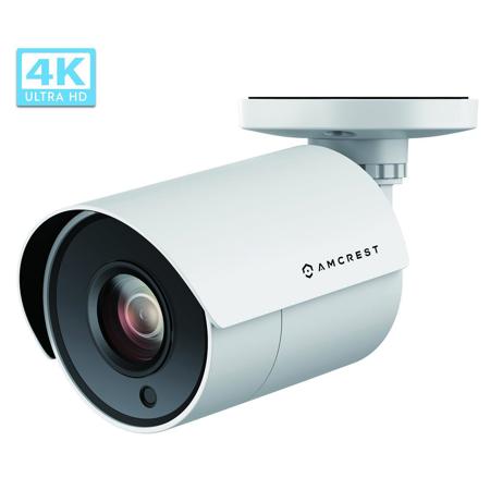 Amcrest UltraHD 4K 8MP Outdoor Day & Night Bullet Security Camera, White