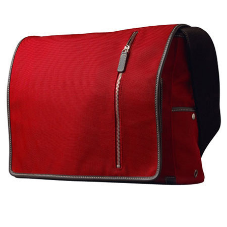Acme Made Courier,Shoulder Bag f/17 inch Notebooks, Red