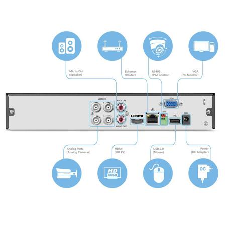 Amcrest AMDV10814 4-Channel 1080p ProHD Video Security DVR, No HDD and Camera