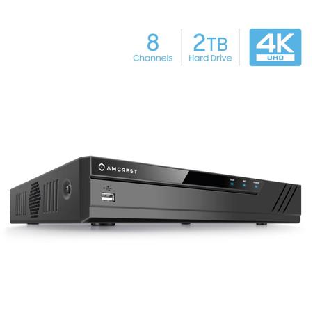 Amcrest UltraHD 4K 8-Channel Video Security System with 4x 4K Cameras, 2TB HDD