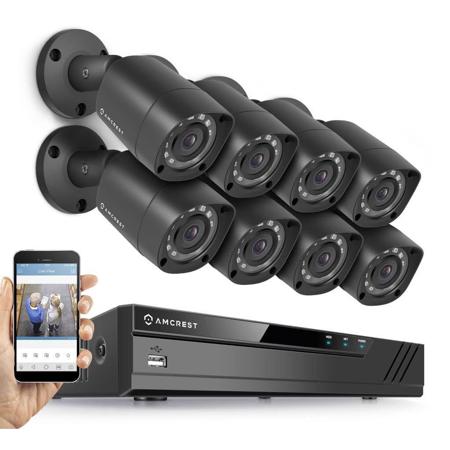 Amcrest HD 1080P-Lite 8 Channel Video Security System, DVR, 8x Cameras, No HDD