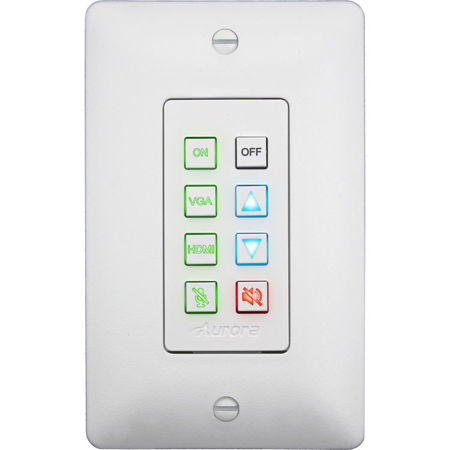Aurora Multimedia DXB-8i 8-Button Ethernet Backlit Control Panel, White