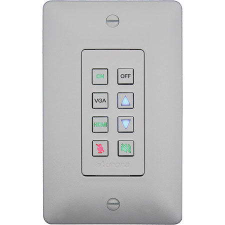 Aurora Multimedia DXB-8 1 Gang Decora 8-Button Wall Plate Controller, White