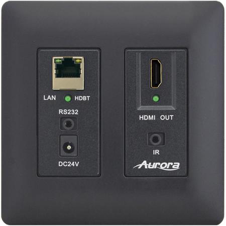Aurora Multimedia DXW-2E-RX2 HDMI HDBaseT Wall Plate Receiver, Ethernet, Black