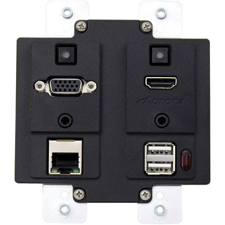 Aurora Multimedia DXW-2EU VGA to HDMI Converter w/USB, Ethernet, Audio, Black