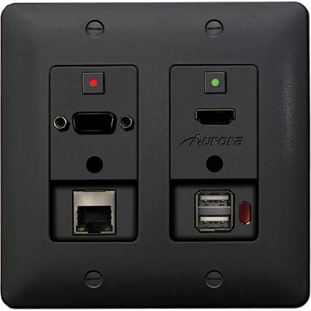 Aurora Multimedia DXW-2EUH VGA to HDMI Converter with Host USB Extension, Black