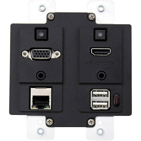 Aurora Multimedia DXW-2EUH VGA to HDMI Converter with Host USB Extension, Black