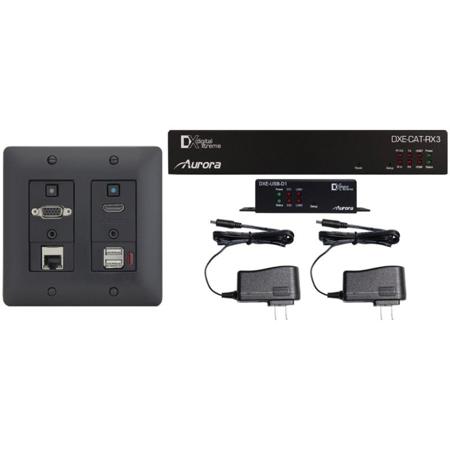 Aurora Multimedia DXW-2EUH-S3-A One Room-One Cable Kit, Black