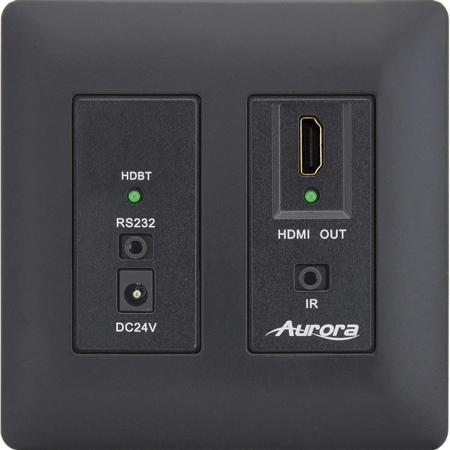 Aurora Multimedia DXW-2-RX1 HDMI HDBaseT Wall Plate Receiver, Black