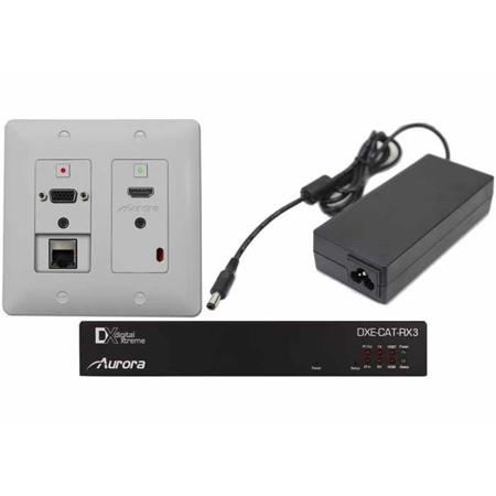 Aurora Multimedia 2 Input HDBaseT Wall Plate Receiver with 2x35W Amp, White