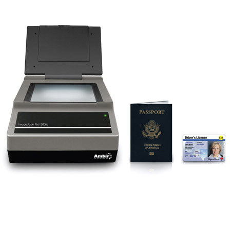 Ambir ImageScan Pro 580ID Camera-Based Desktop Passport and ID Card Scanner