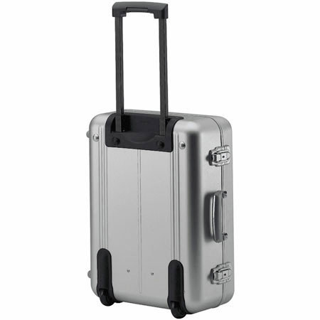 Amabilia Legend Series Aluminum Case #4919 w/15 Dividers, Built in Wheels & Handle - Anodized Silver