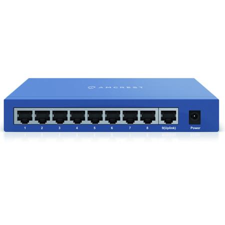 Amcrest 9-Port PoE+ Power over Ethernet PoE Switch with 8-Ports PoE+ 802.3at 96W