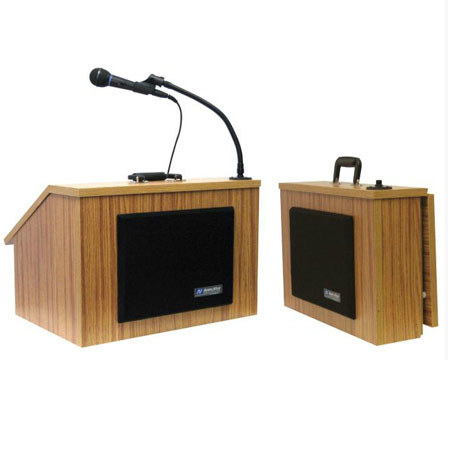AmpliVox S272MO Wired EZ Folding Lectern, Medium Oak