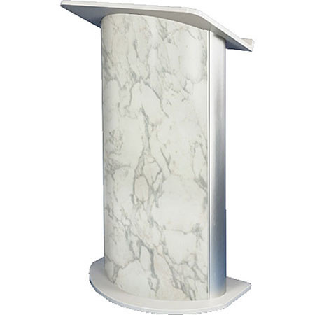 AmpliVox SN3120 Bianco Marble Curved Radius Lectern