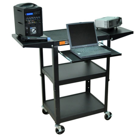 AmpliVox SN3370 Adjustable Height Metal Cart, Black