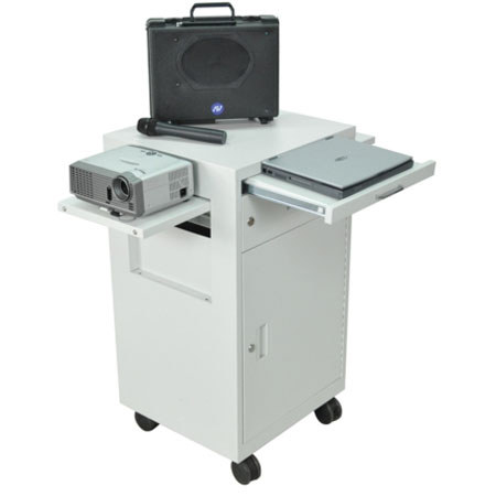 AmpliVox SN3375 Multimedia Cart with Locking Cabinet