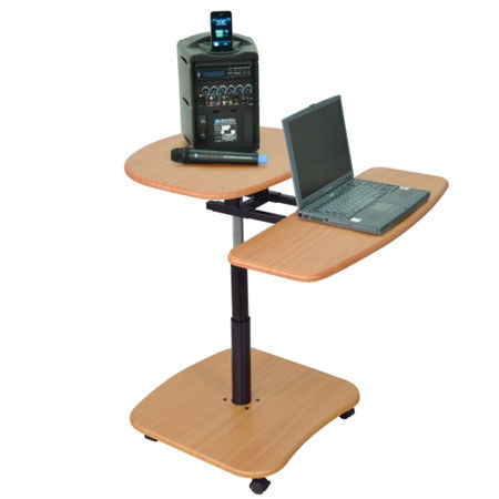 AmpliVox SN3390 Computer Cart, Teak Color Shelves
