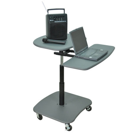 AmpliVox SN3395 Computer Cart, Dark Gray Shelves