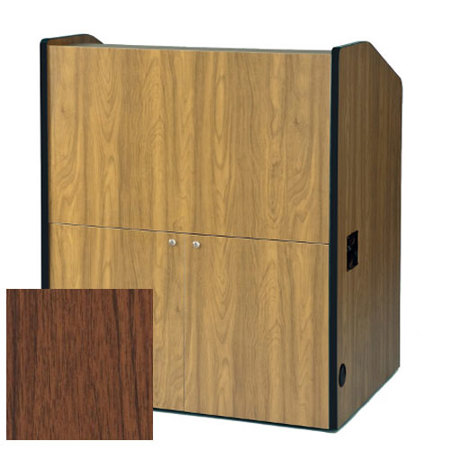 AmpliVox Multimedia Smart Podium without Sound System, Walnut