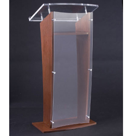 AmpliVox SN3510 Brown Mahogany Acrylic Presentation Lectern