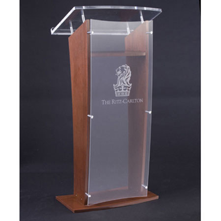 AmpliVox SN3515 Brown Mahogany Acrylic Presentation Lectern