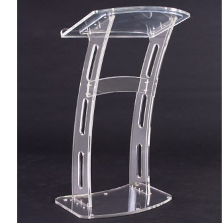 AmpliVox SN3530 Curved Rail Acrylic Lectern