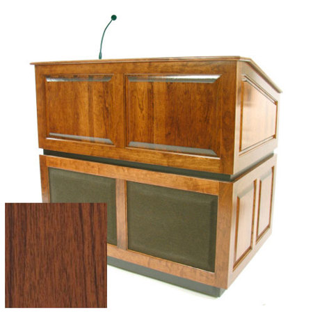 AmpliVox SS3035 Ambassador Lectern with Wired Sound System, Walnut