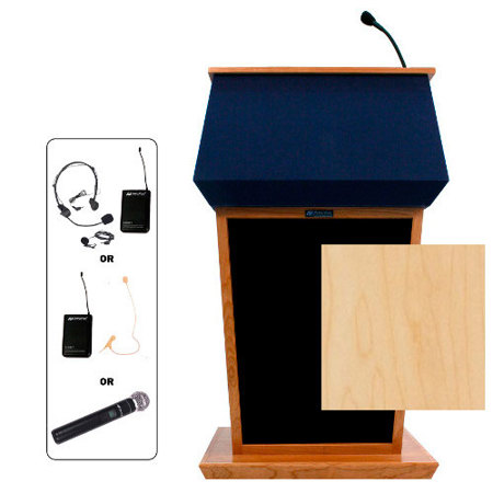 AmpliVox SW3040 Patriot Lectern with Lapel Mic, Maple