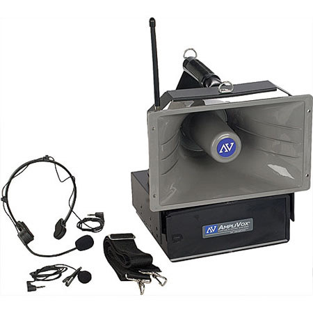 AmpliVox SW610A Half-Mile Hailer Wireless Megaphone with Headset Mic & Lapel Mi