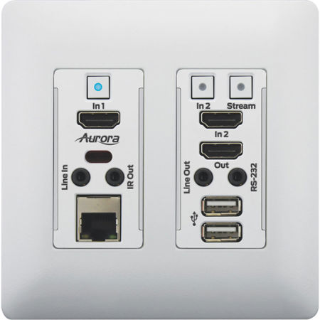 Aurora Multimedia VLX-TCW2H-C 4K Audio/Video Distribution Wall Plate, White