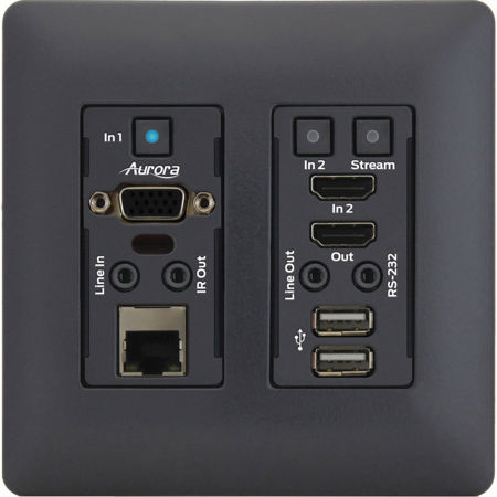 Aurora Multimedia VLX-TCW2V-C 4K IP Audio/Video Distribution Wall Plate, Black