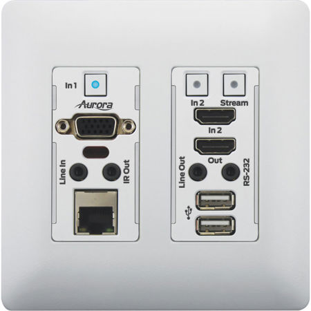 Aurora Multimedia VLX-TCW2V-C 4K IP Audio/Video Distribution Wall Plate, White