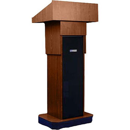 AmpliVox W505A Column Lectern, Walnut