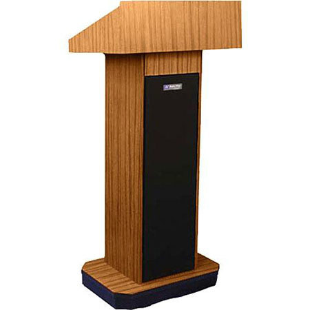 AmpliVox W505 Executive Column Lectern, Medium Oak
