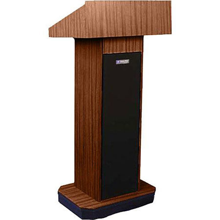 AmpliVox W505 Executive Column Lectern, Walnut