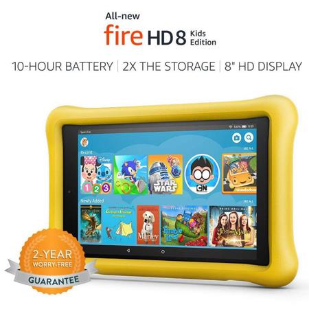 Amazon Fire HD 8 Kids Edition Tablet (8th Generation), Yellow Kid