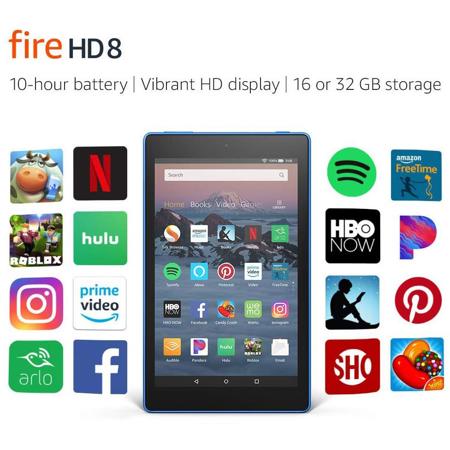 Amazon Fire HD 8 Tablet, 16GB, Marine Blue