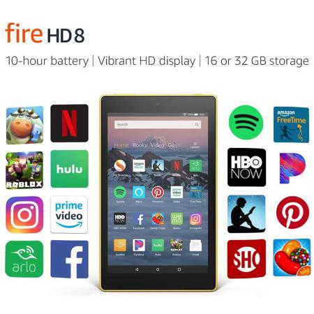Amazon Fire HD 8 Tablet, 16GB, Canary Yellow
