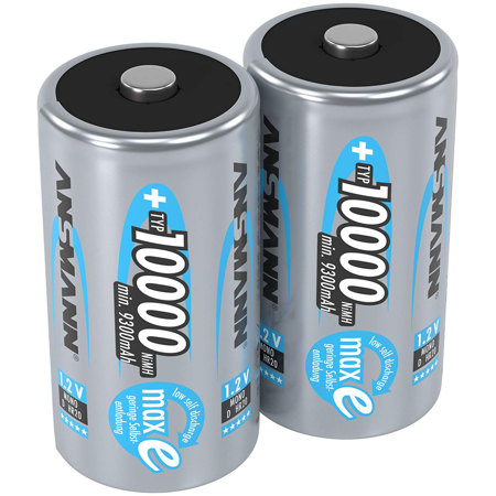 Ansmann Mono D HR20 1.2V NiMH Rechargeable Battery, 2-Pack