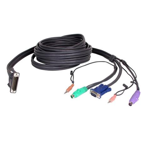 Aten 2L1705P 16' DB-25M to HDB and PS/2 Male KVM Cable with Audio
