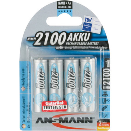 Ansmann Max-E AA 2100 mAh NiMh Ultra LD Battery, 4 Pk