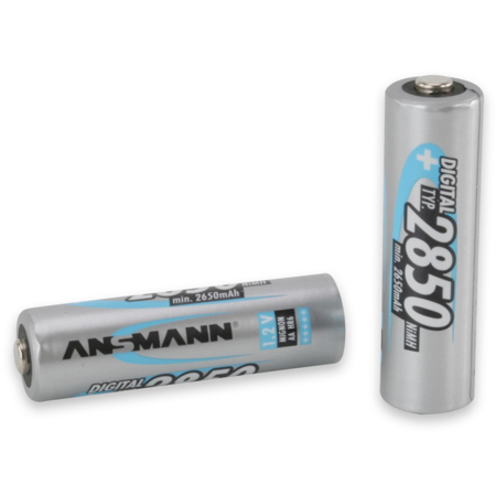 Ansmann 2850 mAh AA Rechargeable NiMH Battery, 4 Pk