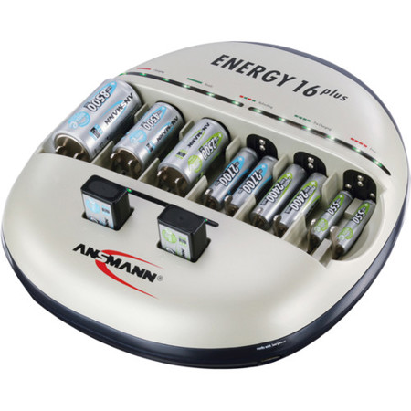 Ansmann Energy 16 Plus Rapid Charger for AAA, AA, C, D & 9V E NiMH/NiCd Battery