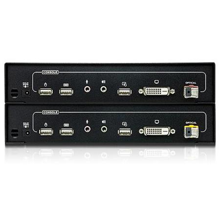 Aten CE690 DVI Single Optical Link KVM Console Extender, Up to 20' Distance