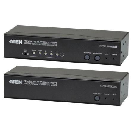Aten CE775 USB Dual View KVM Console Extender with Deskew