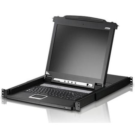 Aten CL1008M 8-Port 17" Single Rail LCD Integrated USB/PS2 Combo KVM Switch Console